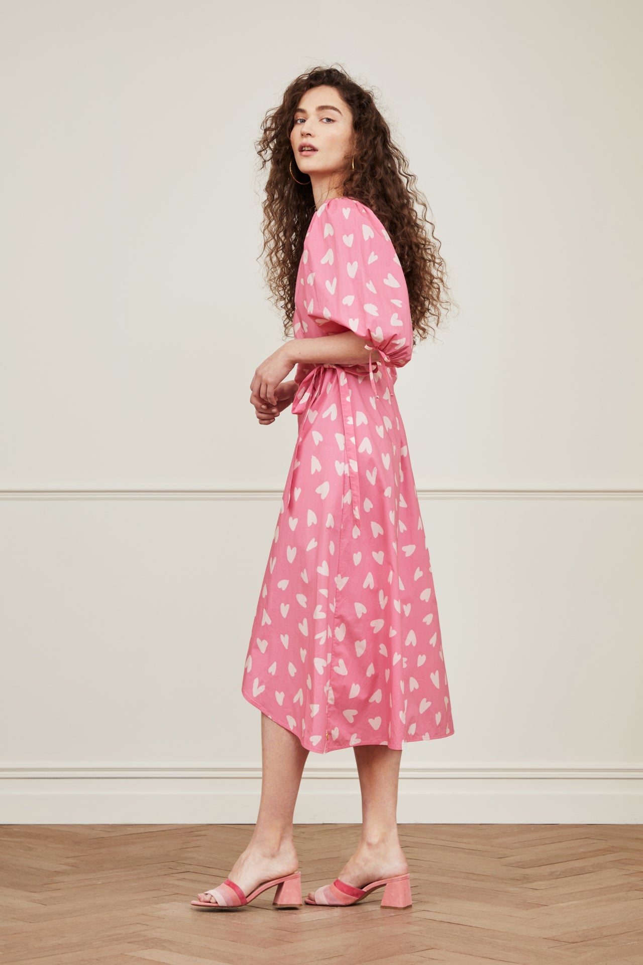 Charlie Dress | Pink Beret/Cream whi