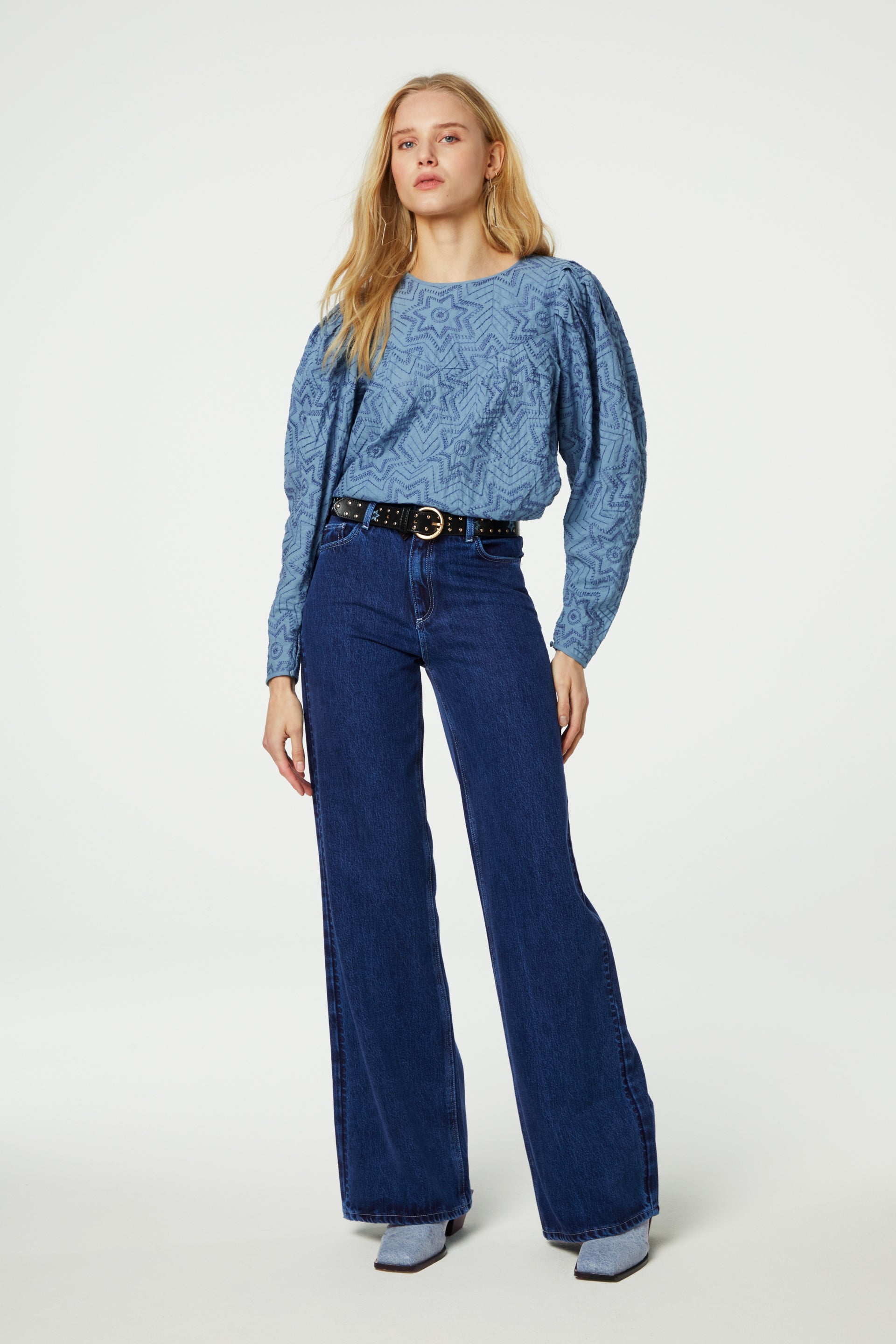 Thea Wide Leg Jeans | Indigo overdye – Fabienne Chapot