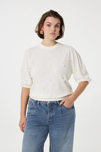 Hilly Patch Pullover | Cream White