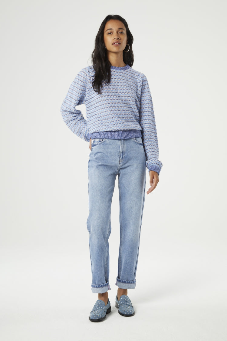 Rose LS Pullover | Cornflower Blue