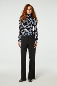 Johanna Top | Black/Cornflower Blu