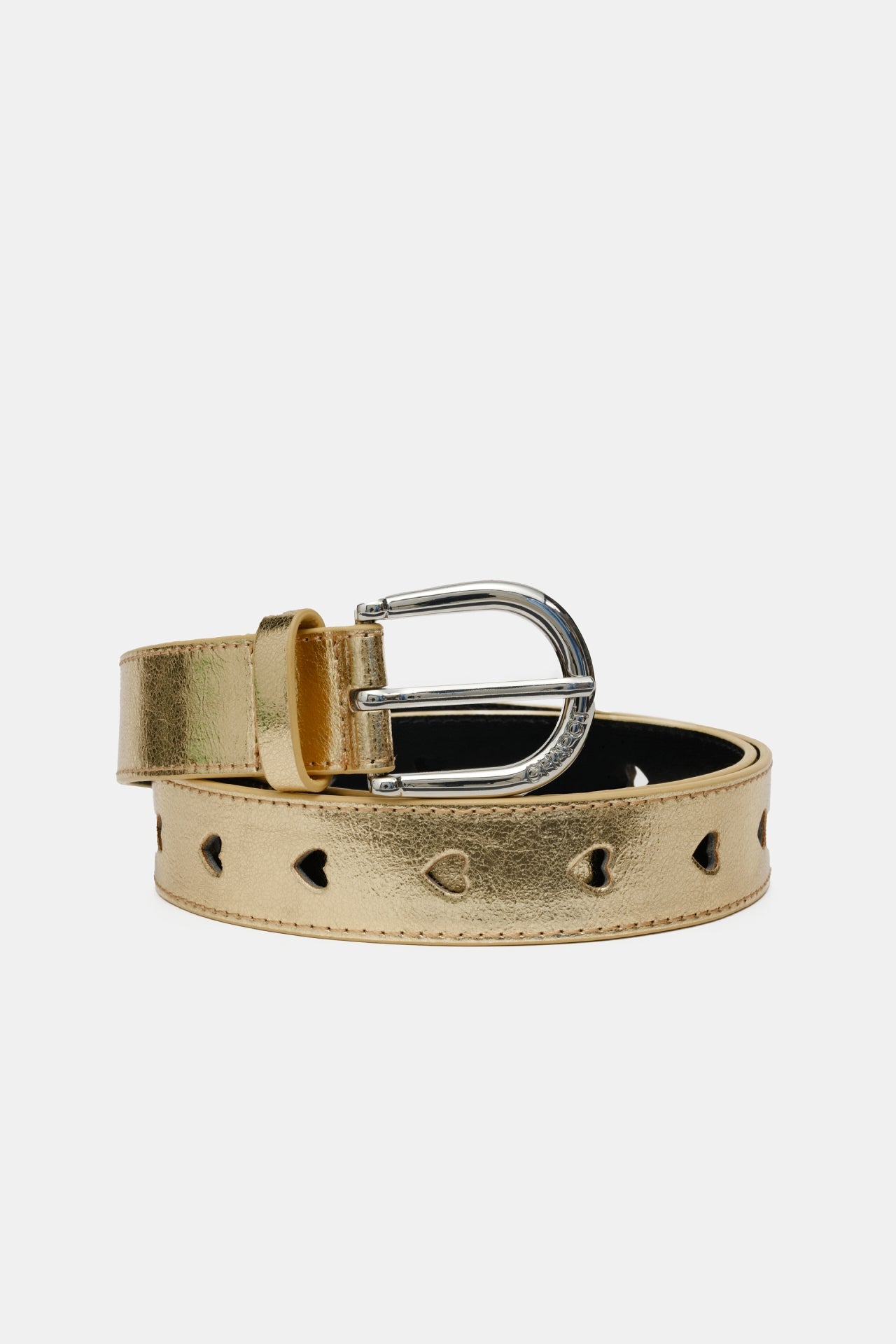 Cut It Out Heart Belt | Metallic Gold