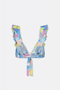 Heather Bikini Top | Cream White/Pool Blu
