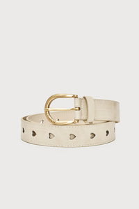 Cut It Out Heart Belt | Cosy White