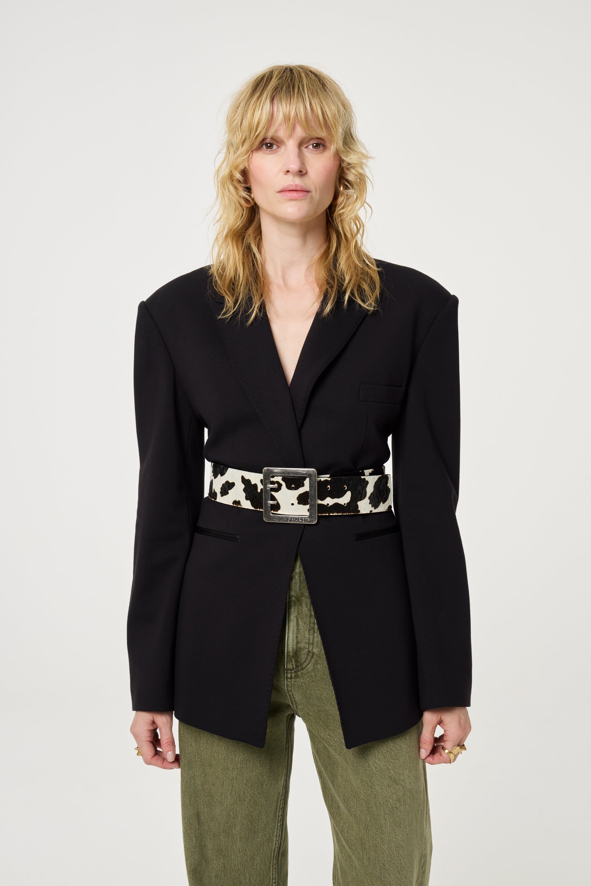 Bold Cow Belt | Cosy White/Black