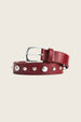 Play Of Studs Belt Leather | Haute Red