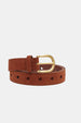 Cut It Out Heart Belt Suede/Leather | Cognac