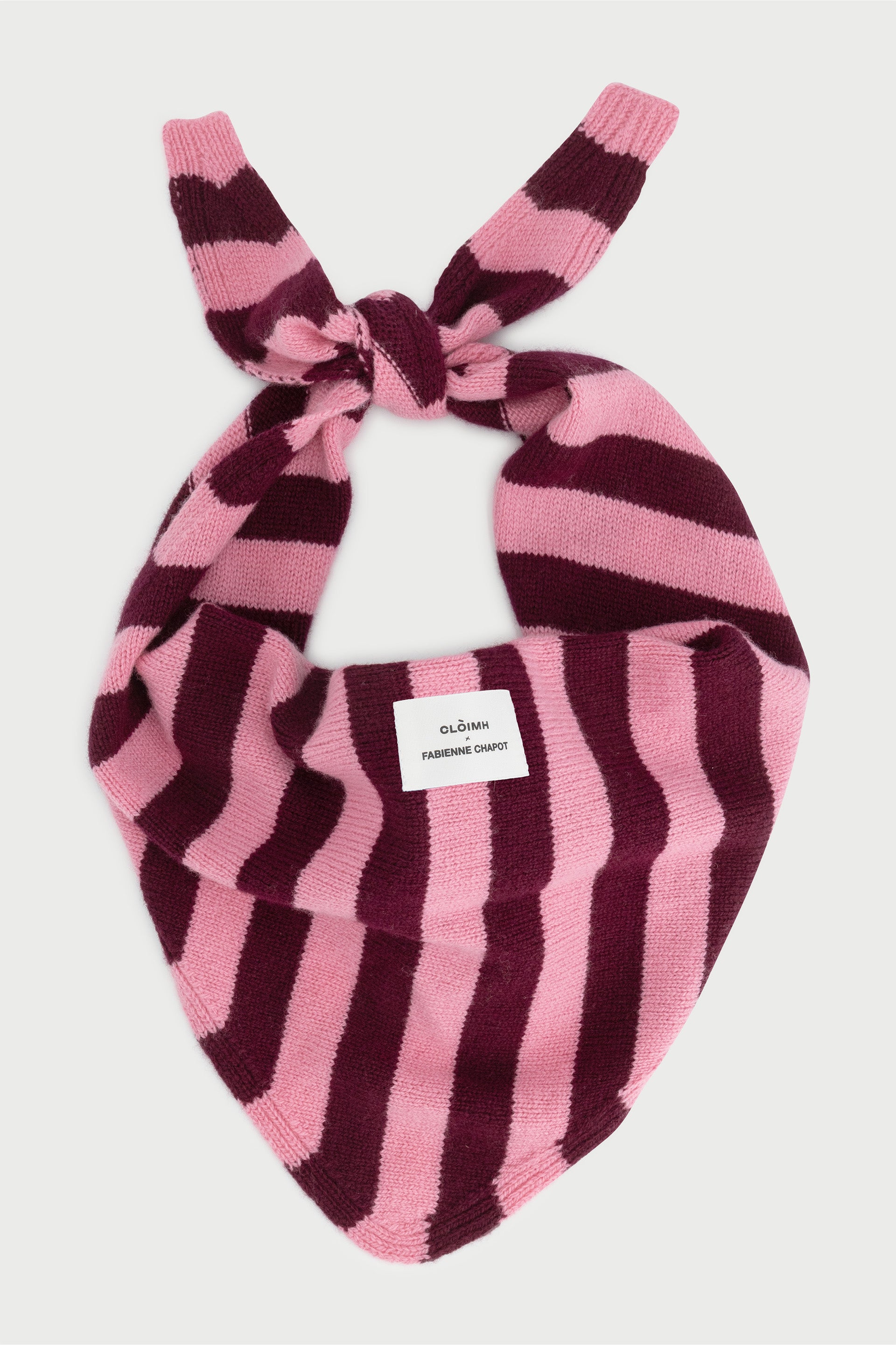 FC X CLÒIMH Wool Triangle Scarf | Burgundy/Pink