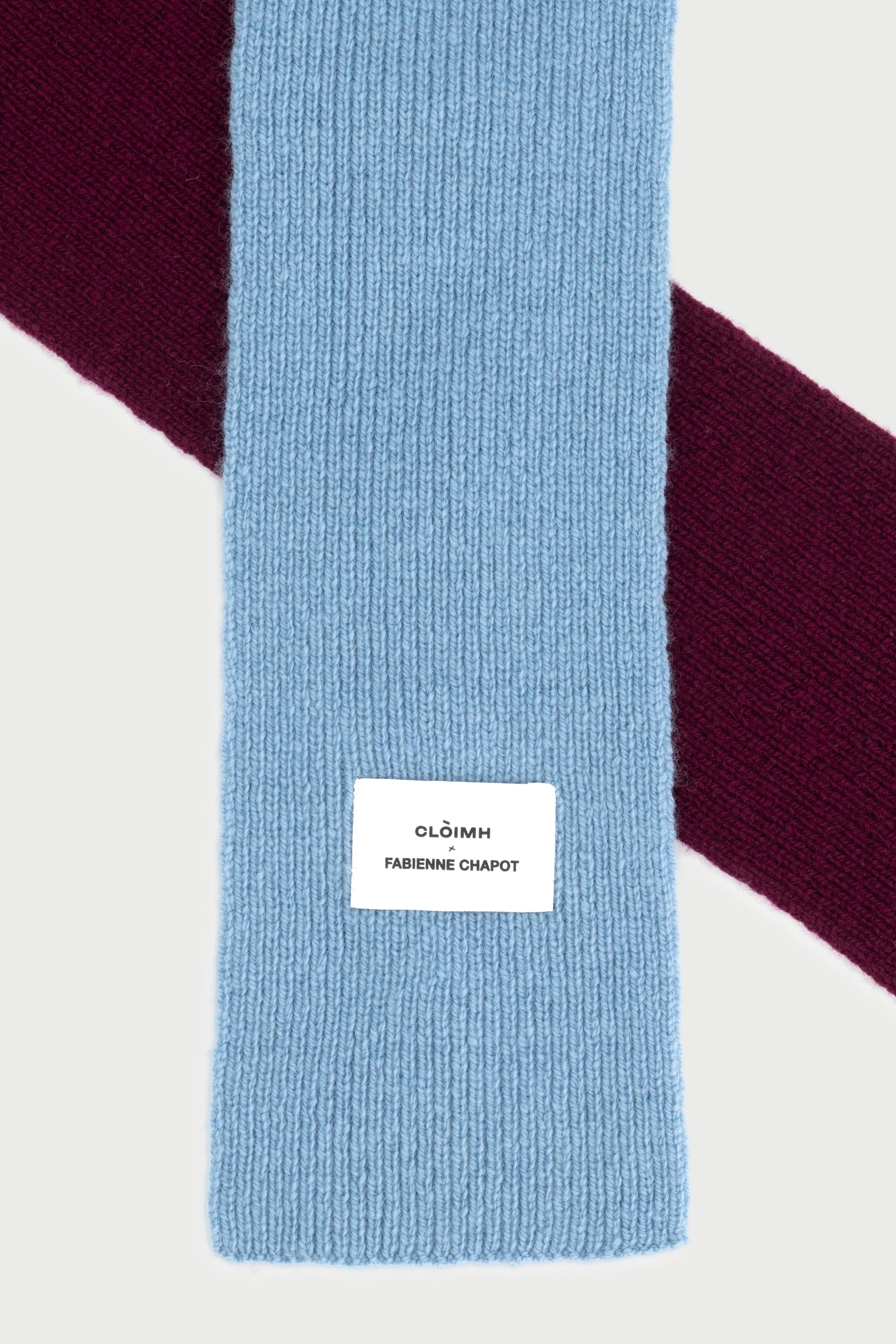 FC X CLÒIMH Wool Mini Scarf | Burgundy/Light Blue