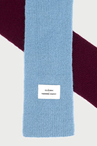FC X CLÒIMH Wool Mini Scarf | Burgundy/Light Blue