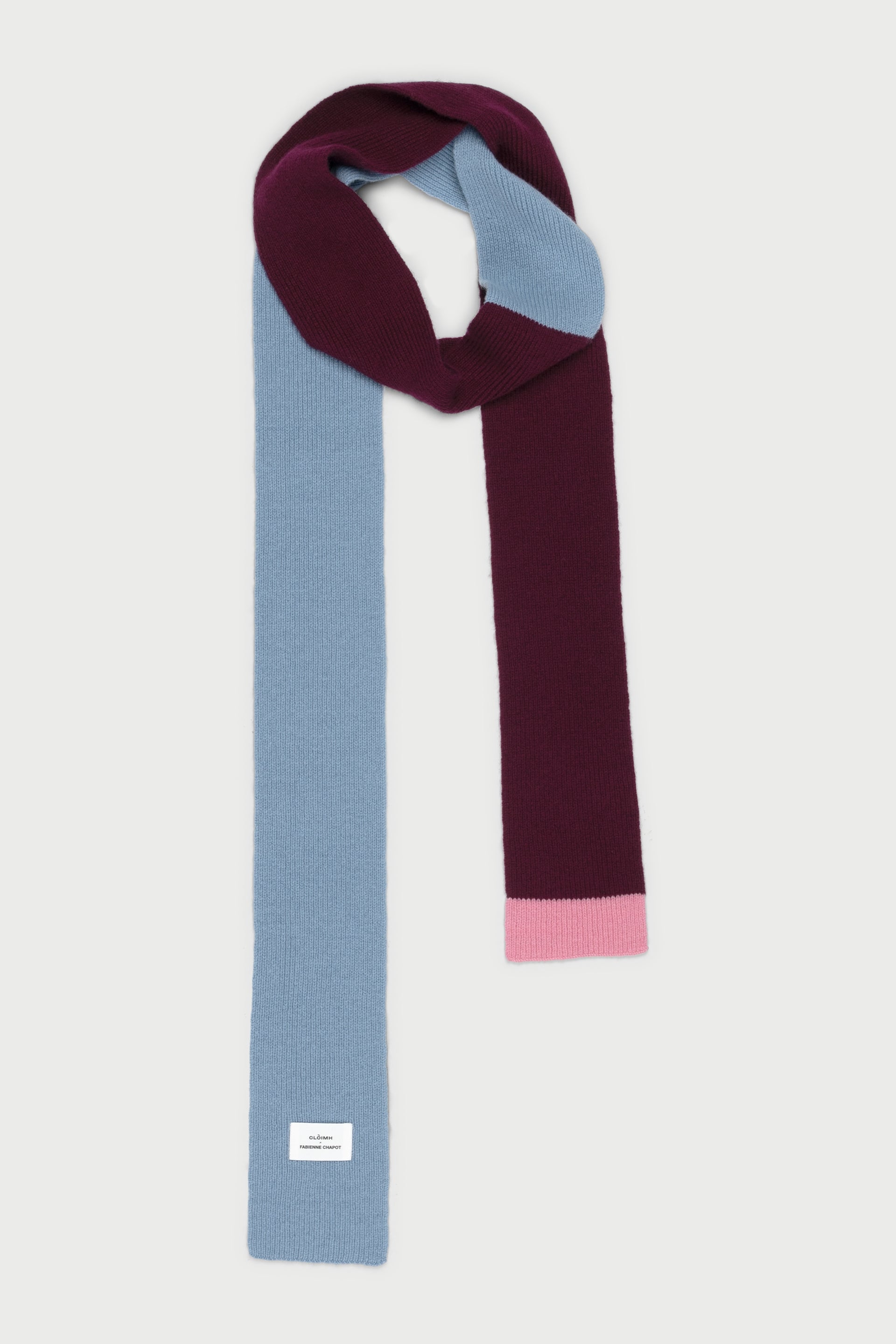 FC X CLÒIMH Wool Mini Scarf | Burgundy/Light Blue