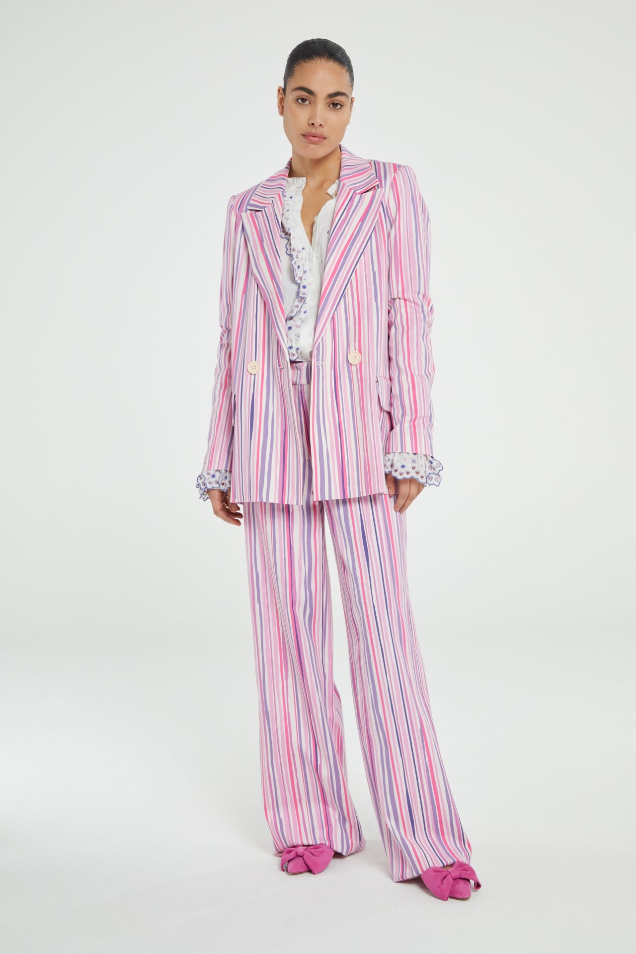 Benny Blazer | Cream White/Pink Can