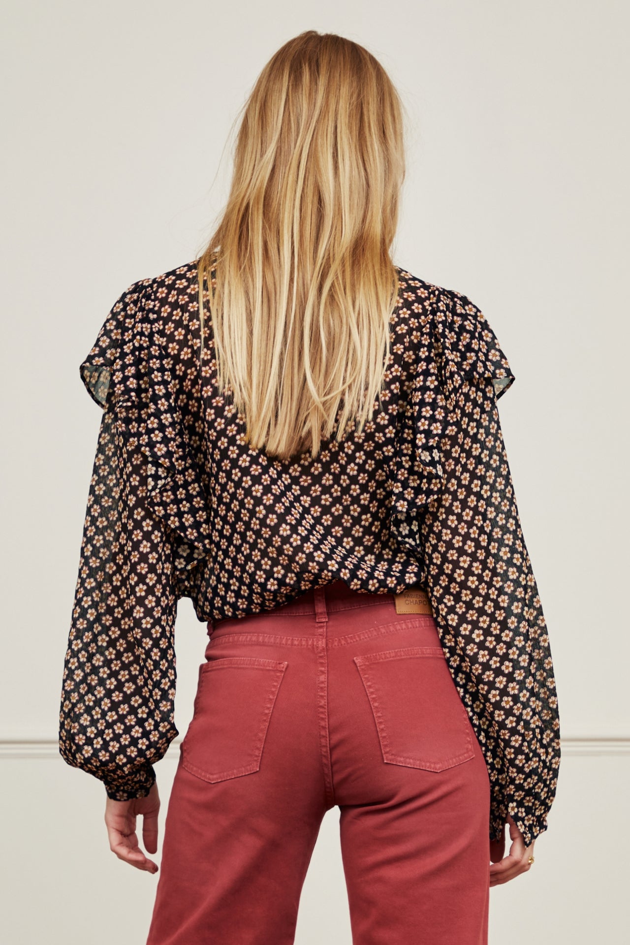 Bibi Long Sleeve Blouse | Black/Crazy Clay