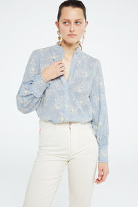 Brody Broderie Blouse | Summer Blue