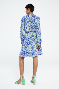 Dorien Frill Dress | Riad Blue/Acapulco G