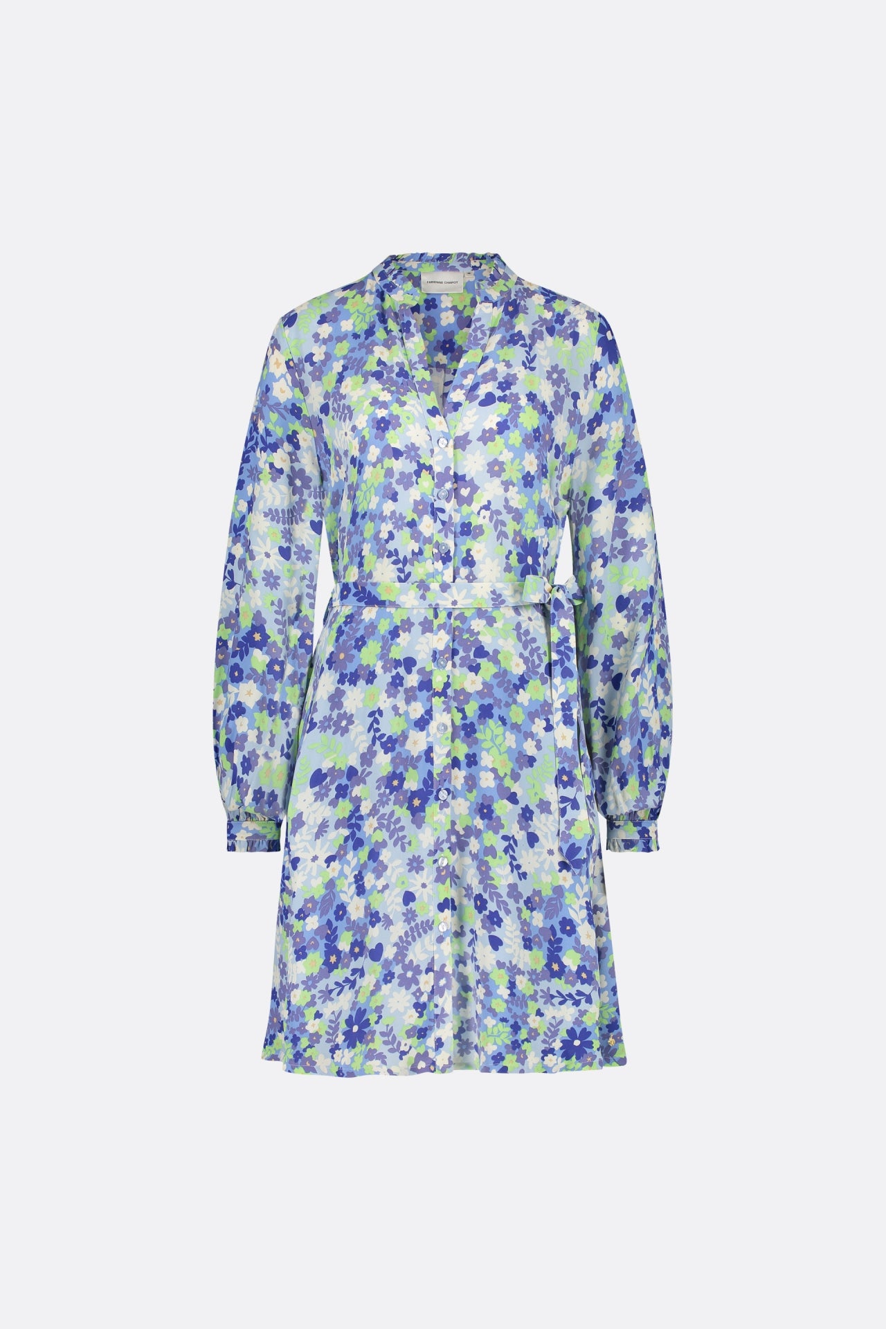 Dorien Frill Dress | Riad Blue/Acapulco G