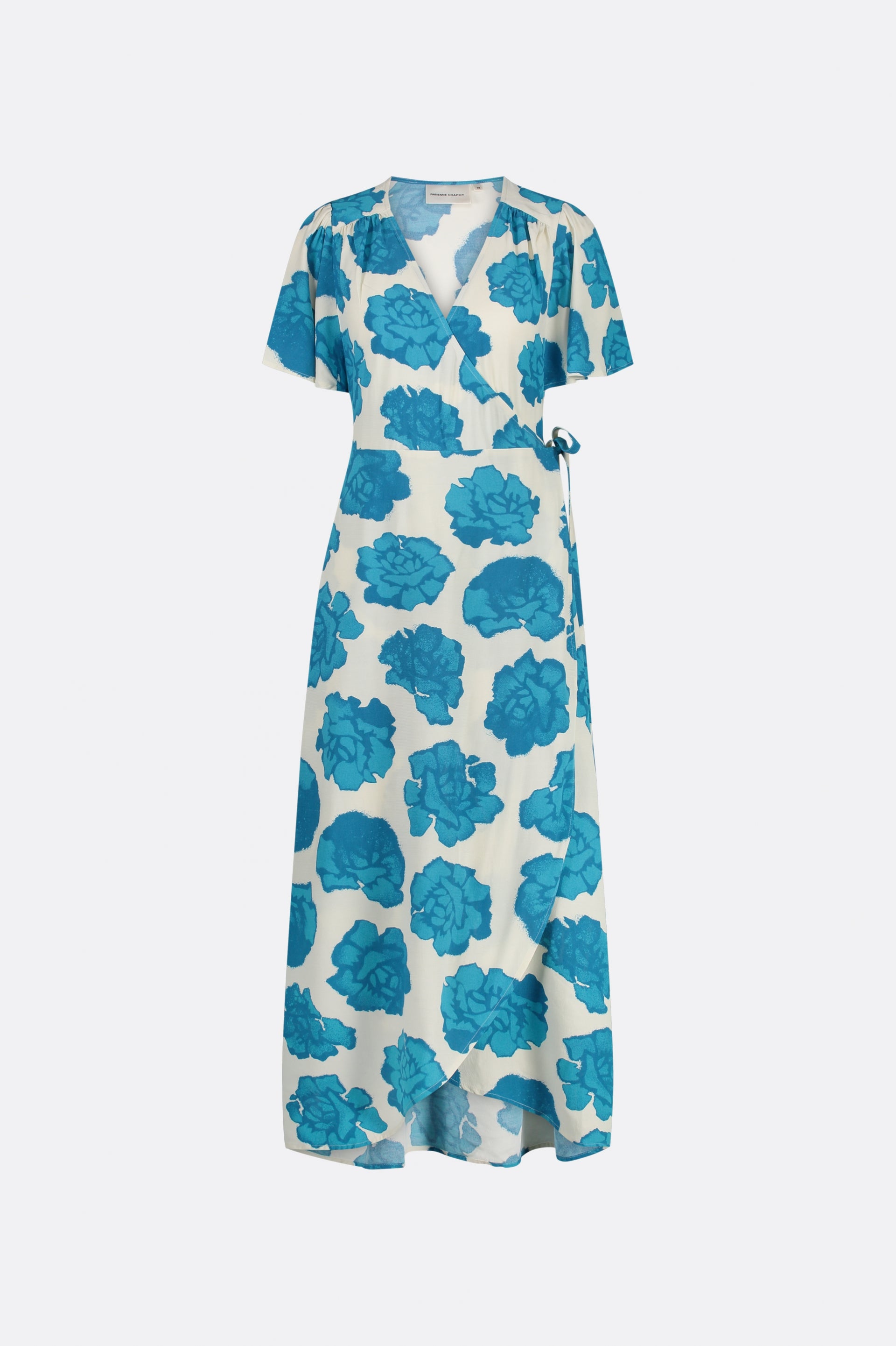 Archana Butterfly Dress | Azure Blue/Cream Whi