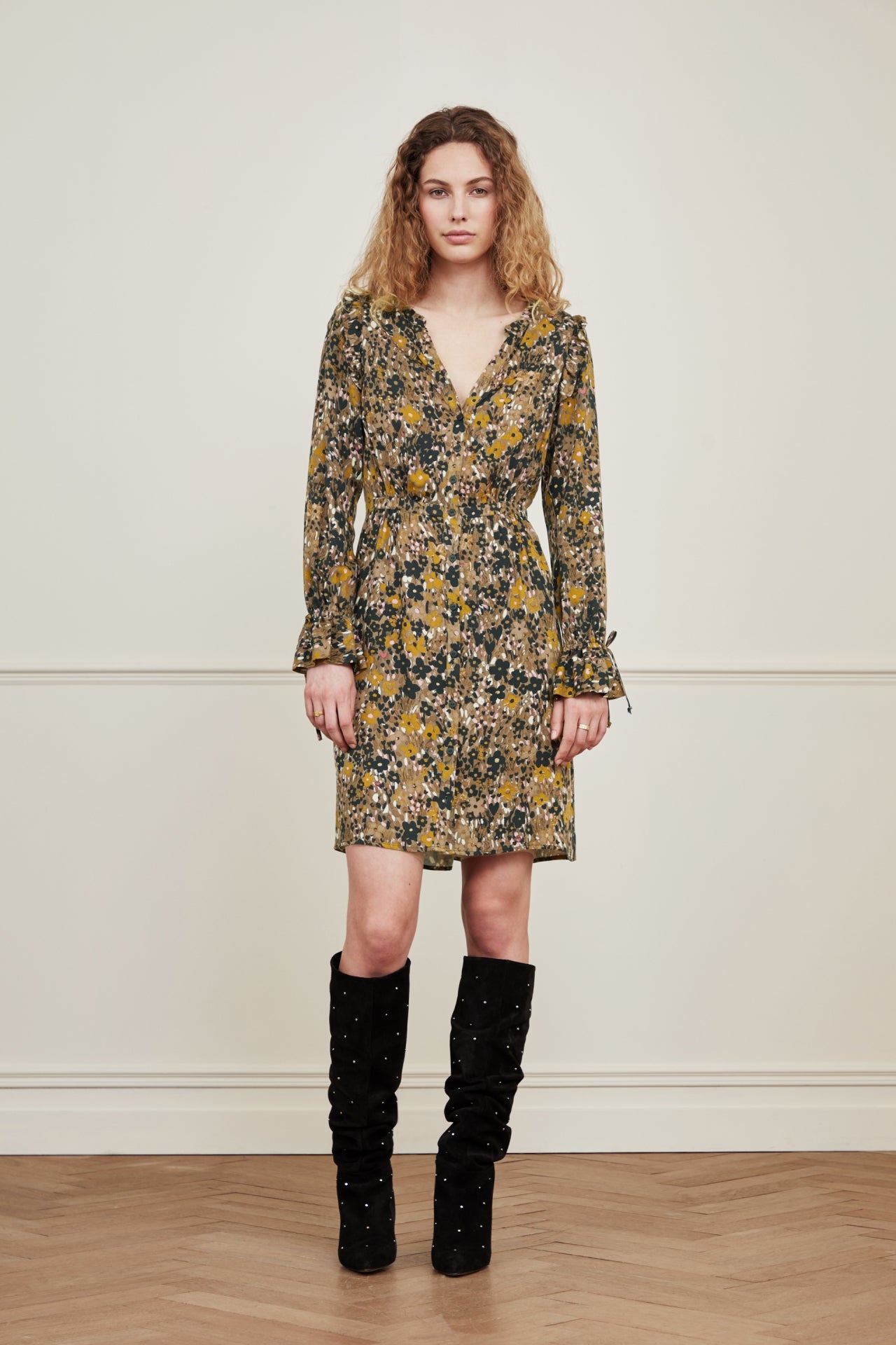 Becca Dress | Classy Camel/Black