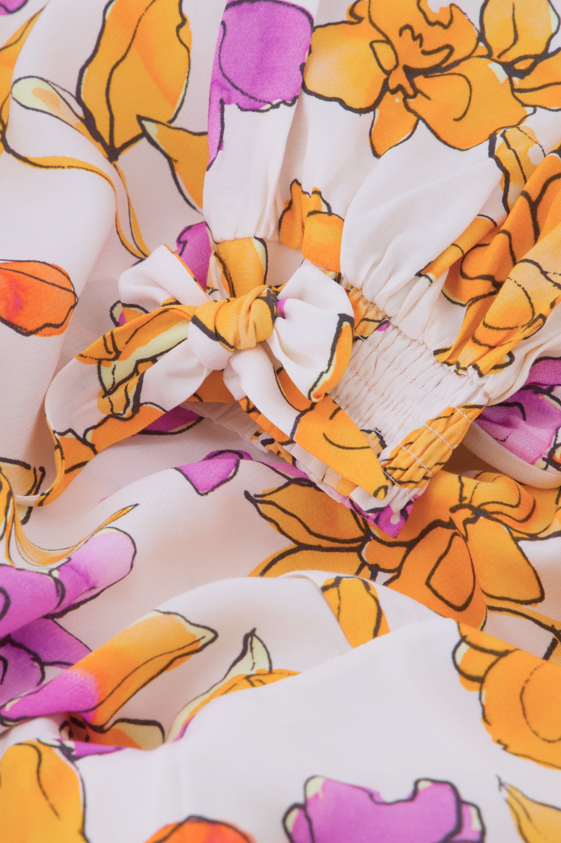 Hannah Dress | Mimosa/Cream White
