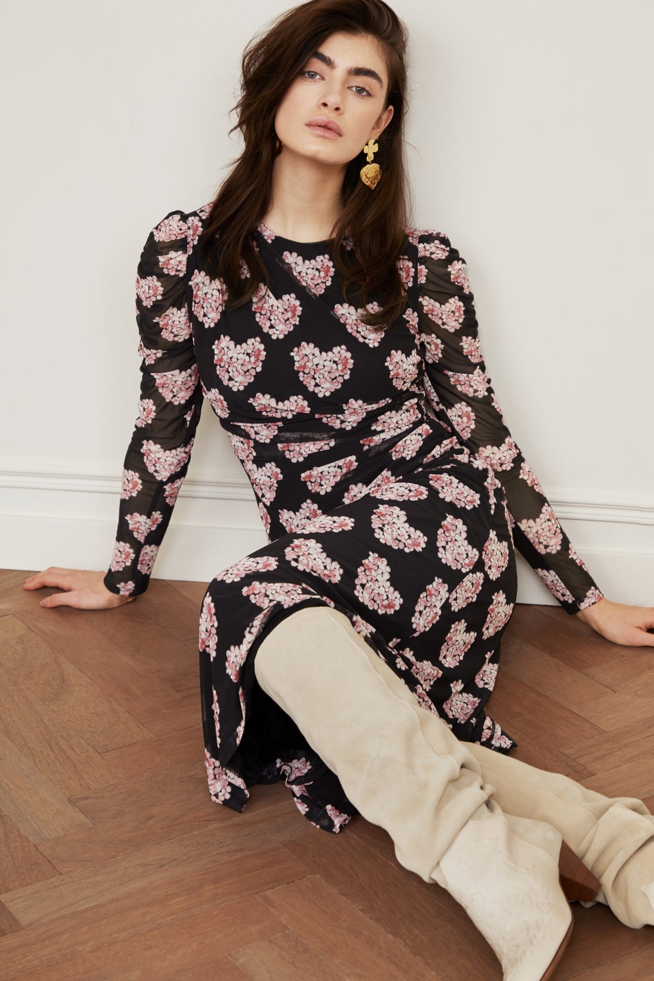 Bella Dress | Black/Antique Pink