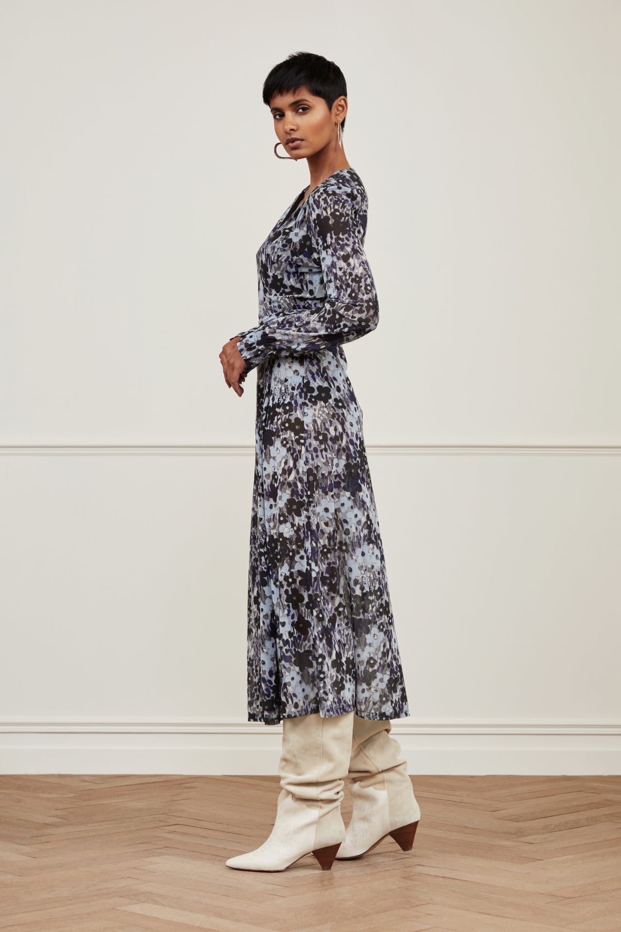 Natasja Mesh Dress | Misty Mountains/Vain