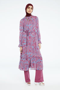Marilene Dress | Aubergine/Pink Mirag