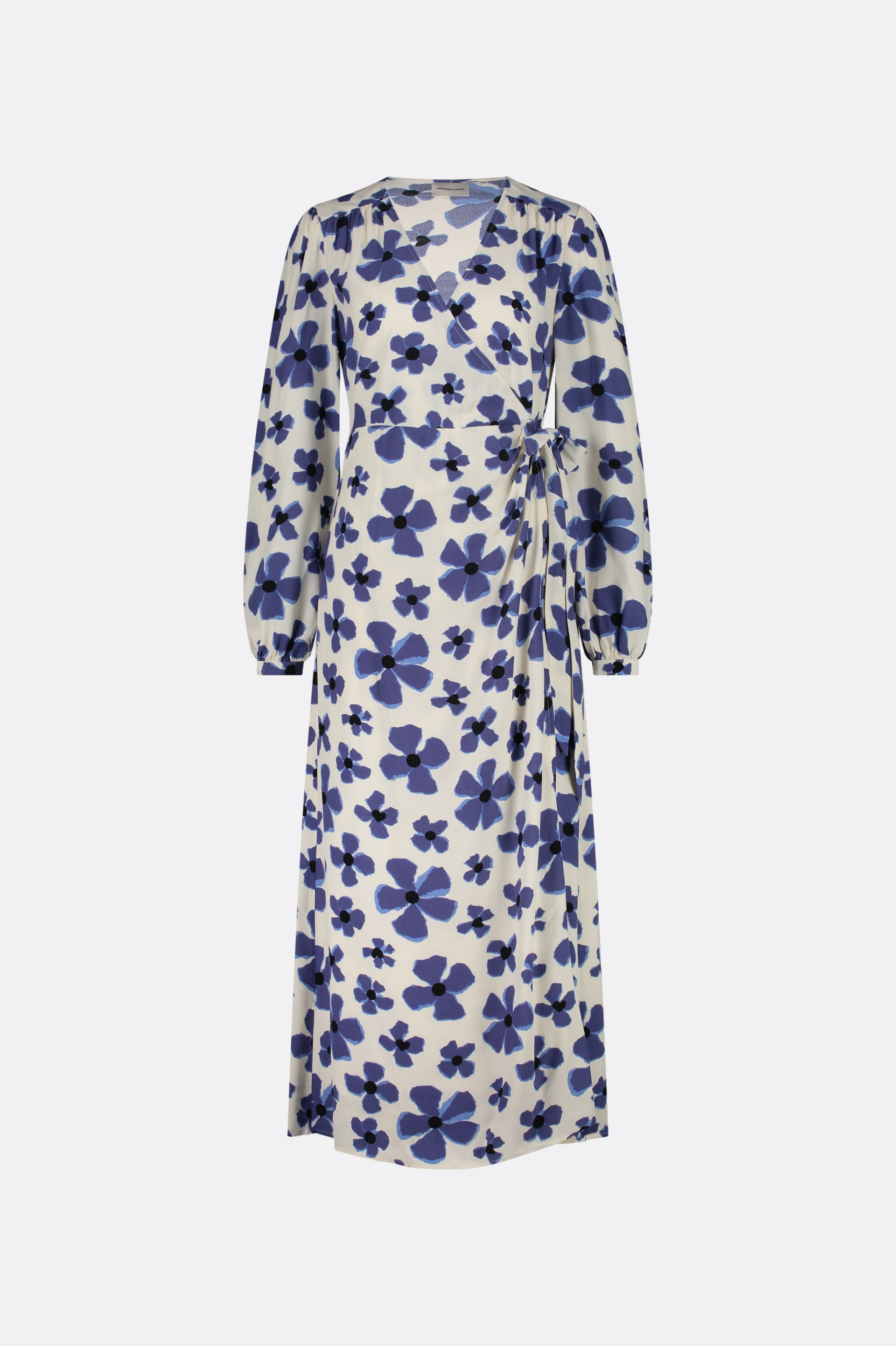 Nia Dress | Cream White/Blue Nig