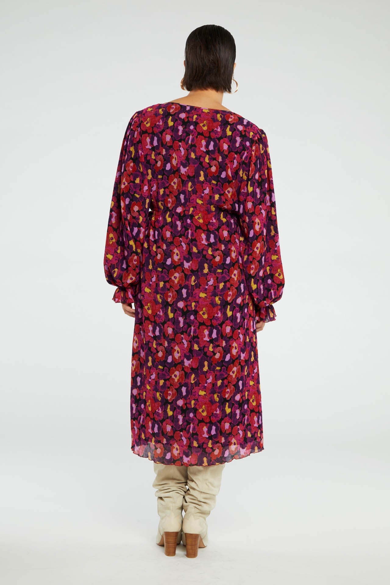 Pauline LS Dress | Sunset Orange/Black