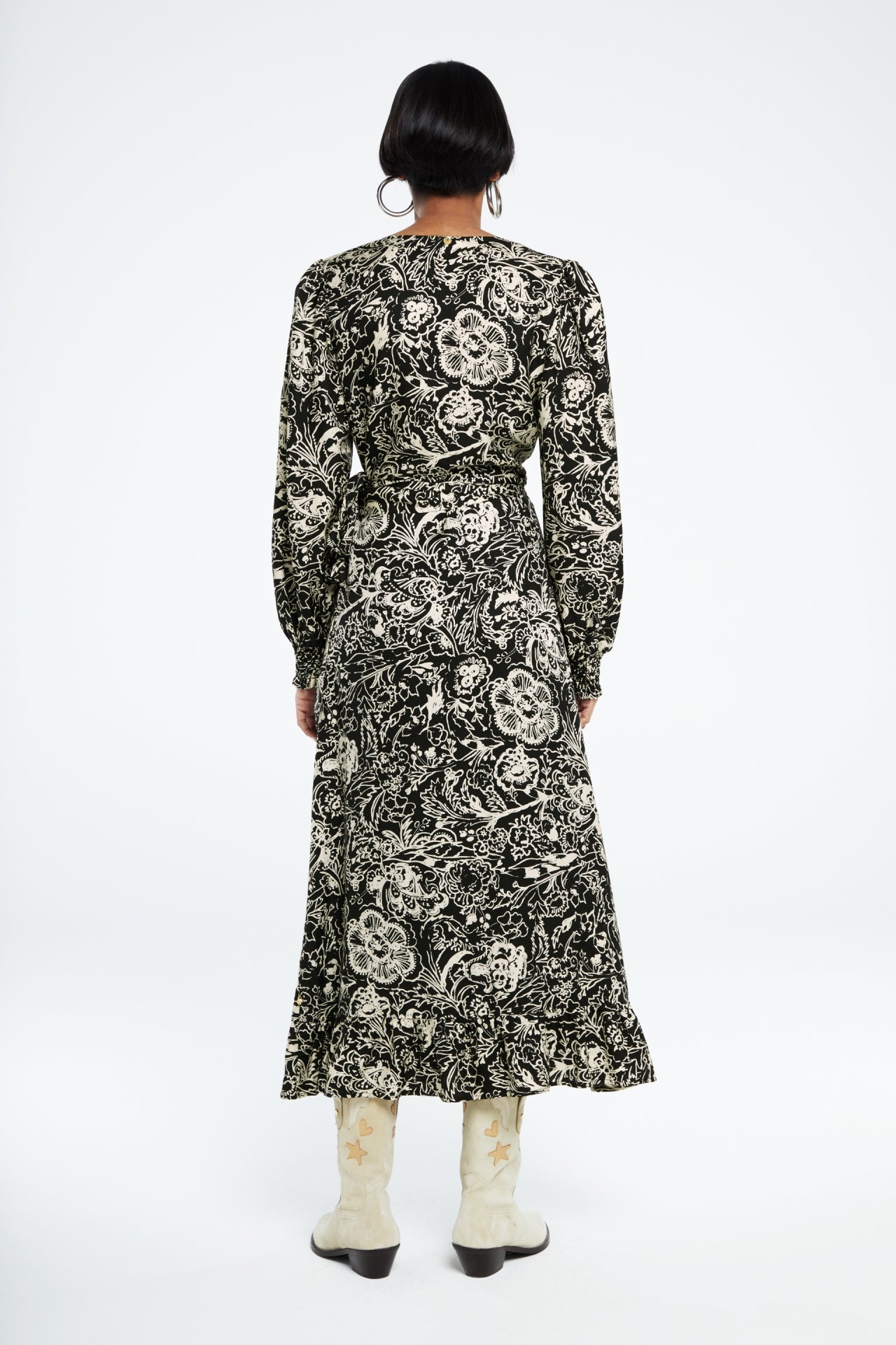 Natalia Dress | Black/Warm White