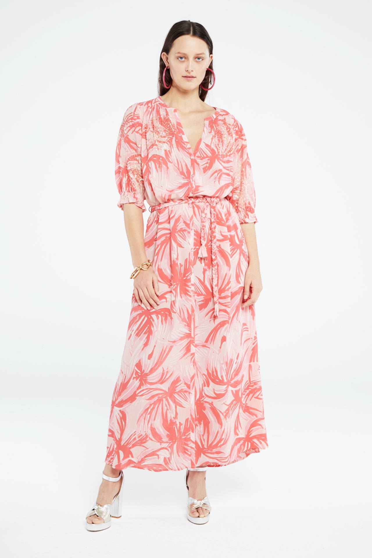 Sardinia Dress | Pink Grapefruit/Char