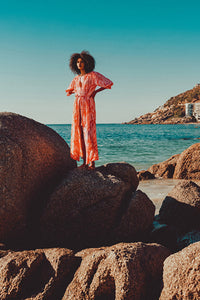 Sardinia Dress | Pink Grapefruit/Char
