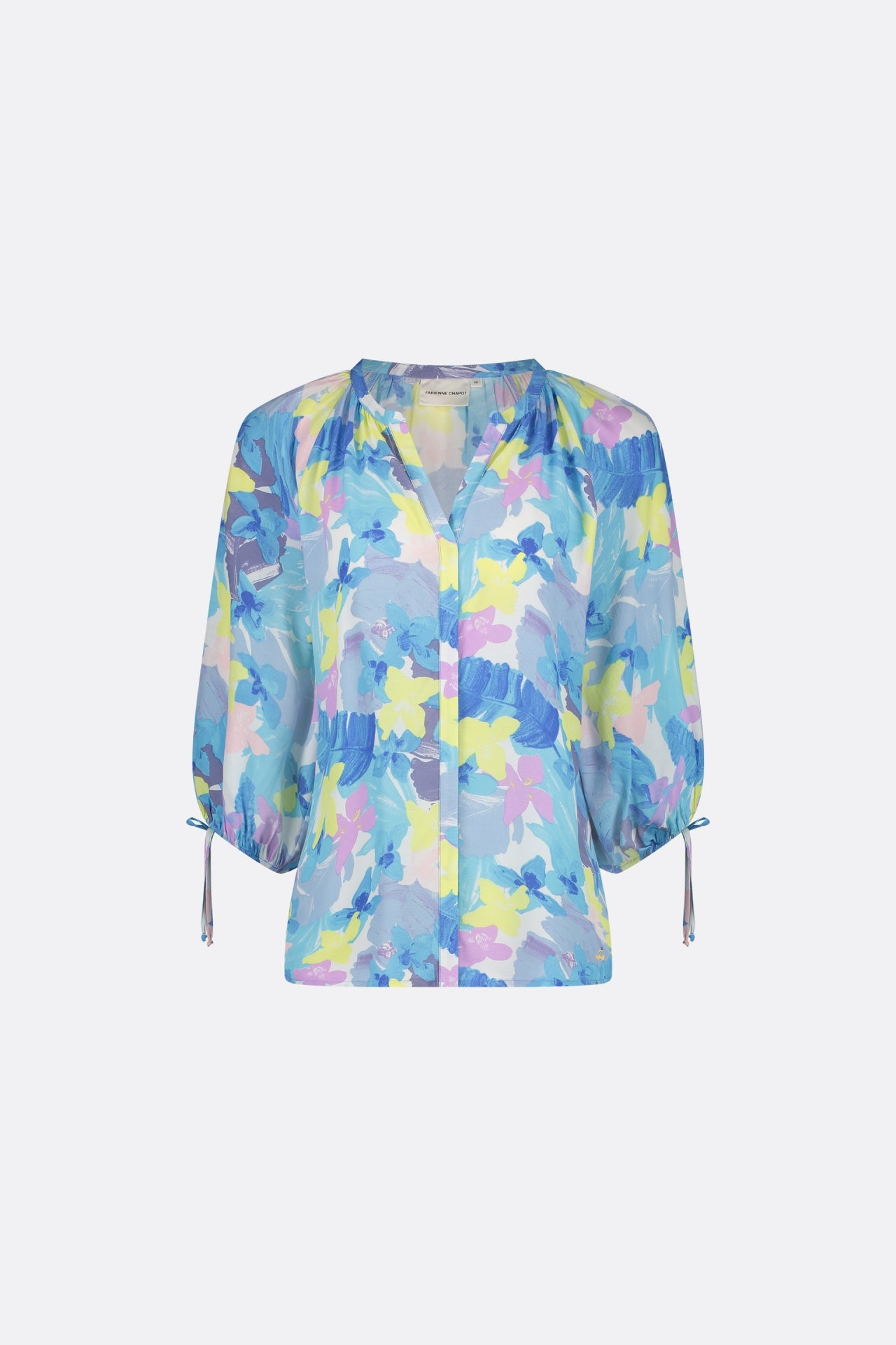 Cooper Blouse | Cream White/Pool Blu