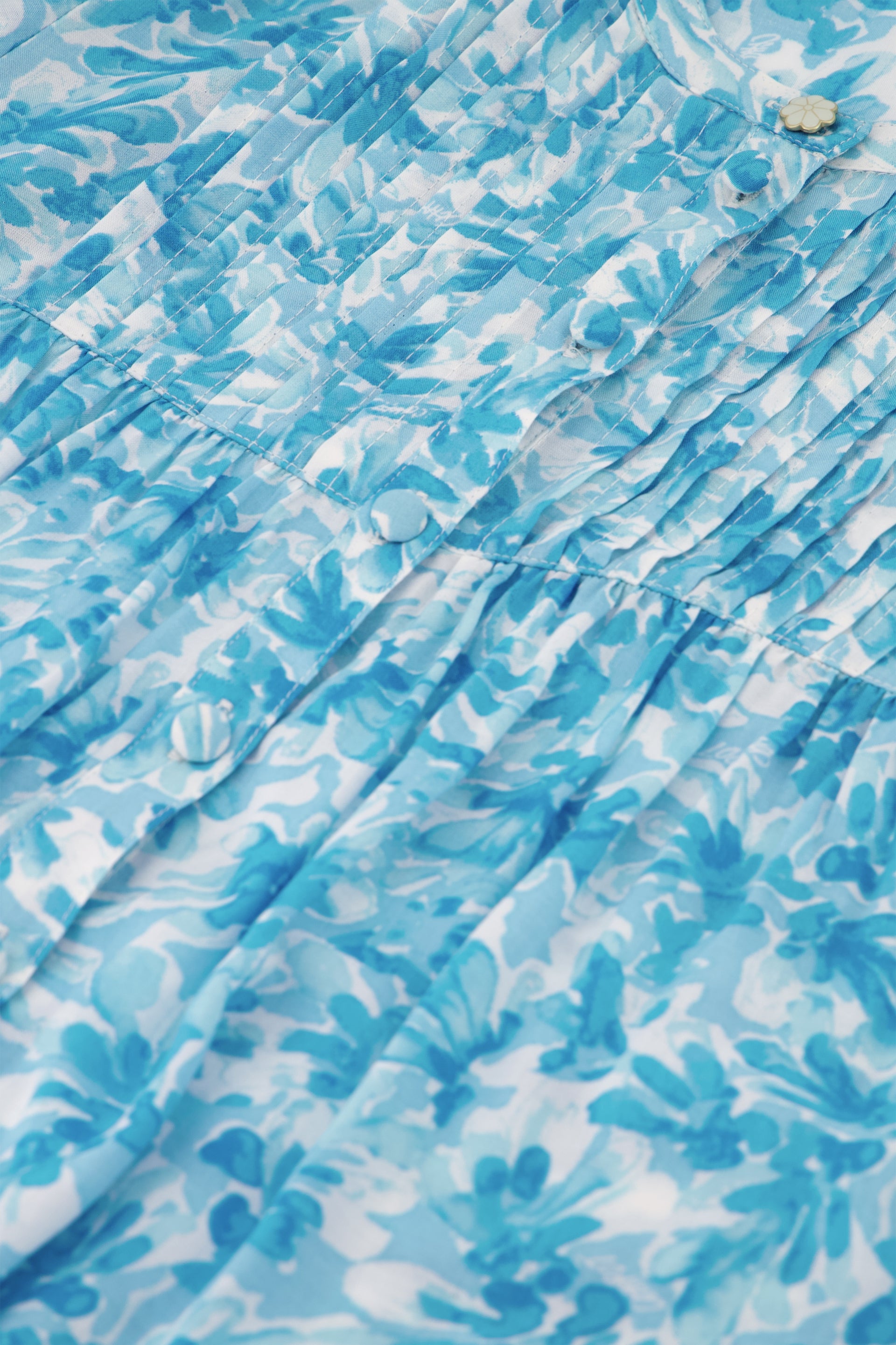 Bobbie Blouse | Cream White/Azure Bl