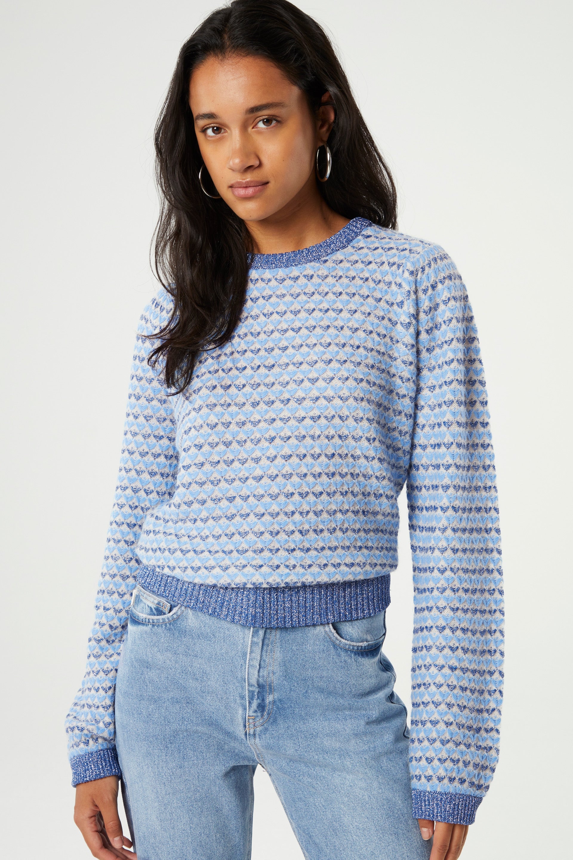Rose LS Pullover | Cornflower Blue