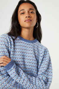 Rose LS Pullover | Cornflower Blue