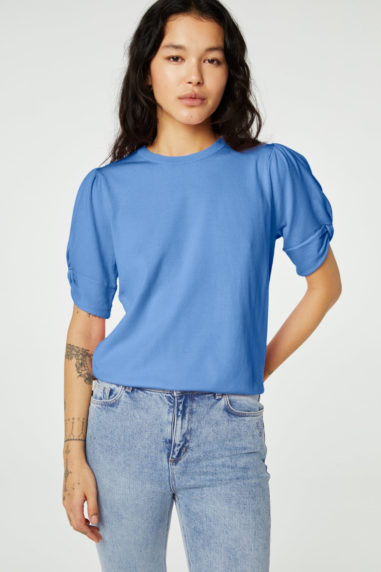 Molly Twist Pullover | Cornflower Blue