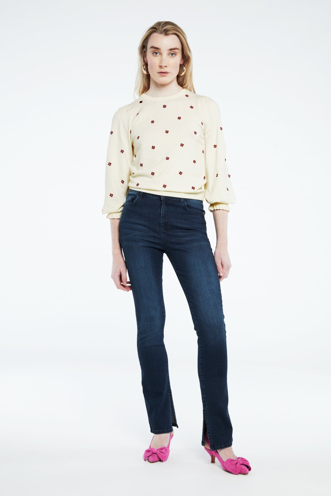 Holly Pullover | Cream White/Aubergin