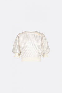 Love Short Sleeve Pullover | Cream White/Violet