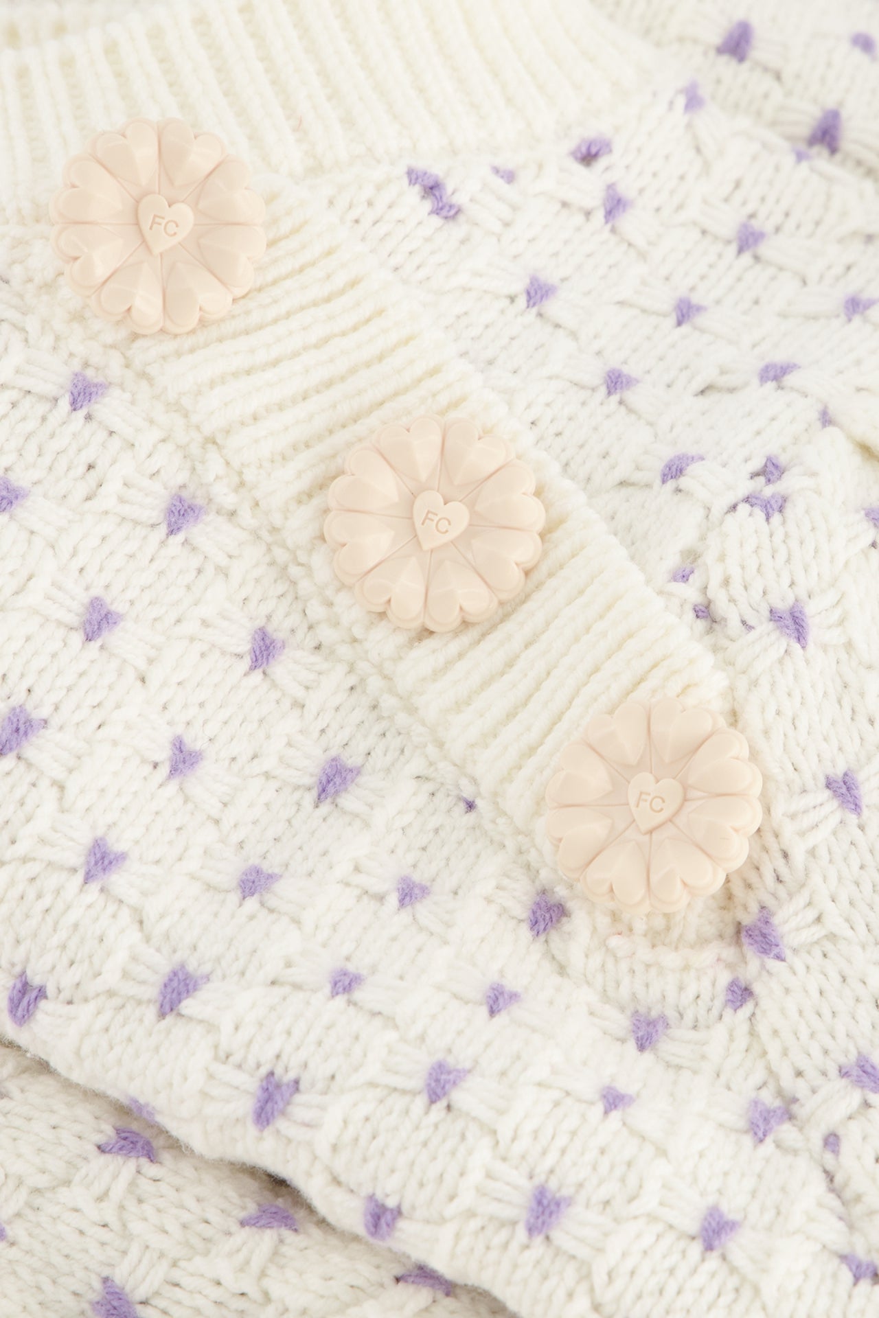 Love Short Sleeve Pullover | Cream White/Violet
