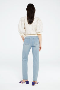 Love Short Sleeve Pullover | Cream White/Violet