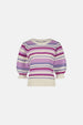 Roberta Stripe Pullover | Cream White/Violet