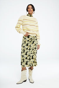 Jessy Midi Skirt | Black/Lemon Sorbet
