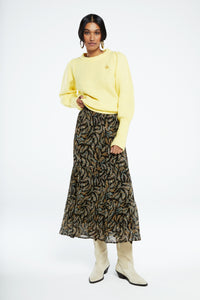 Louise Tess  Skirt | Black/Rattan