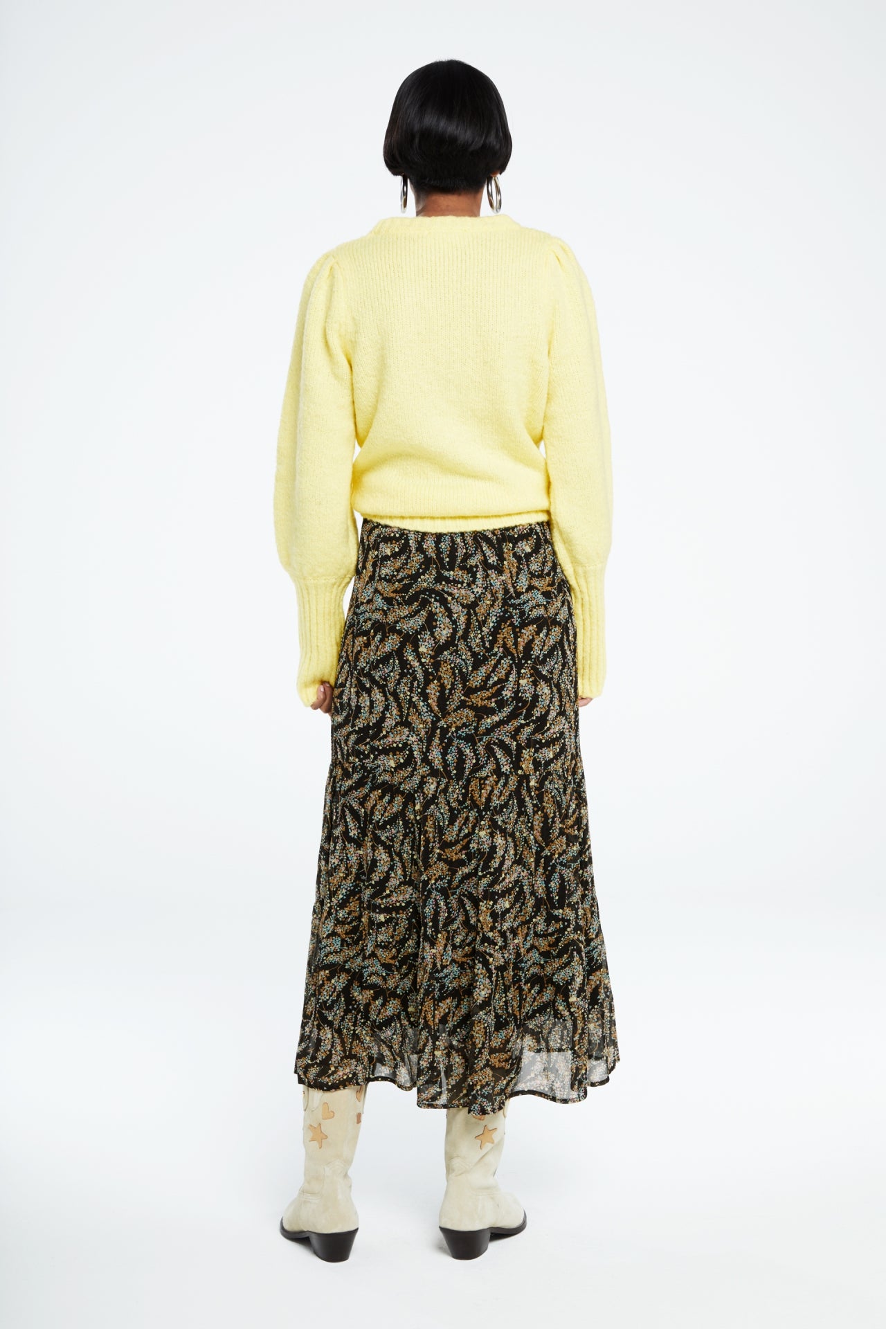 Louise Tess  Skirt | Black/Rattan