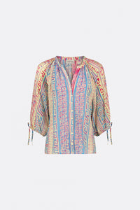 Cooper Blouse | Pink Sunset/Azure Bl