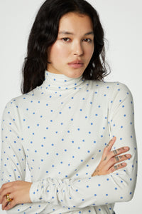 Jade Top | Cream White / Blue