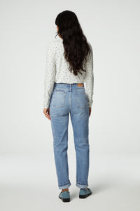 Jade Top | Cream White / Blue
