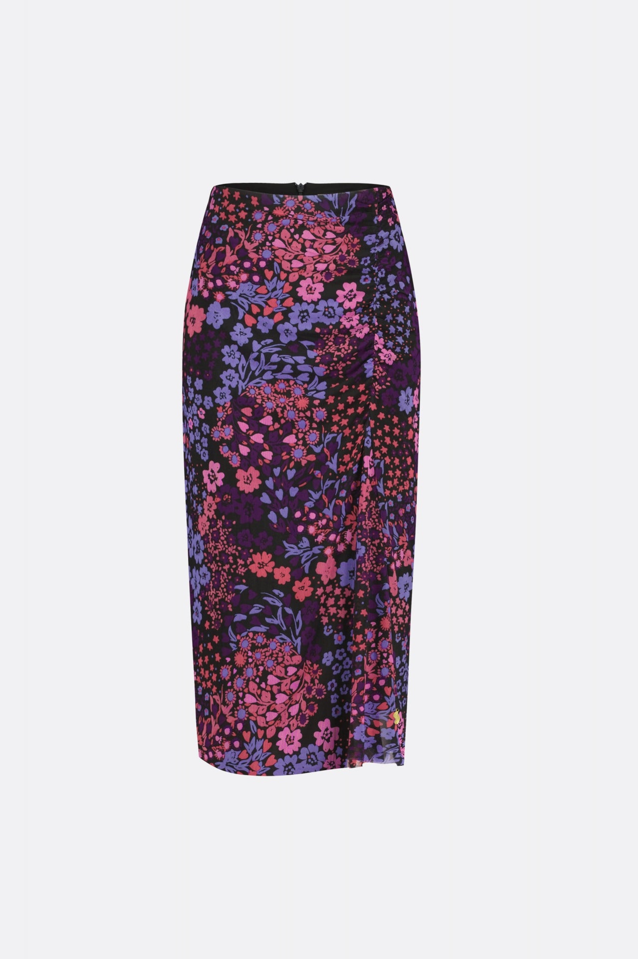 Jessy Midi Skirt | Black/Bubble Gum Pin