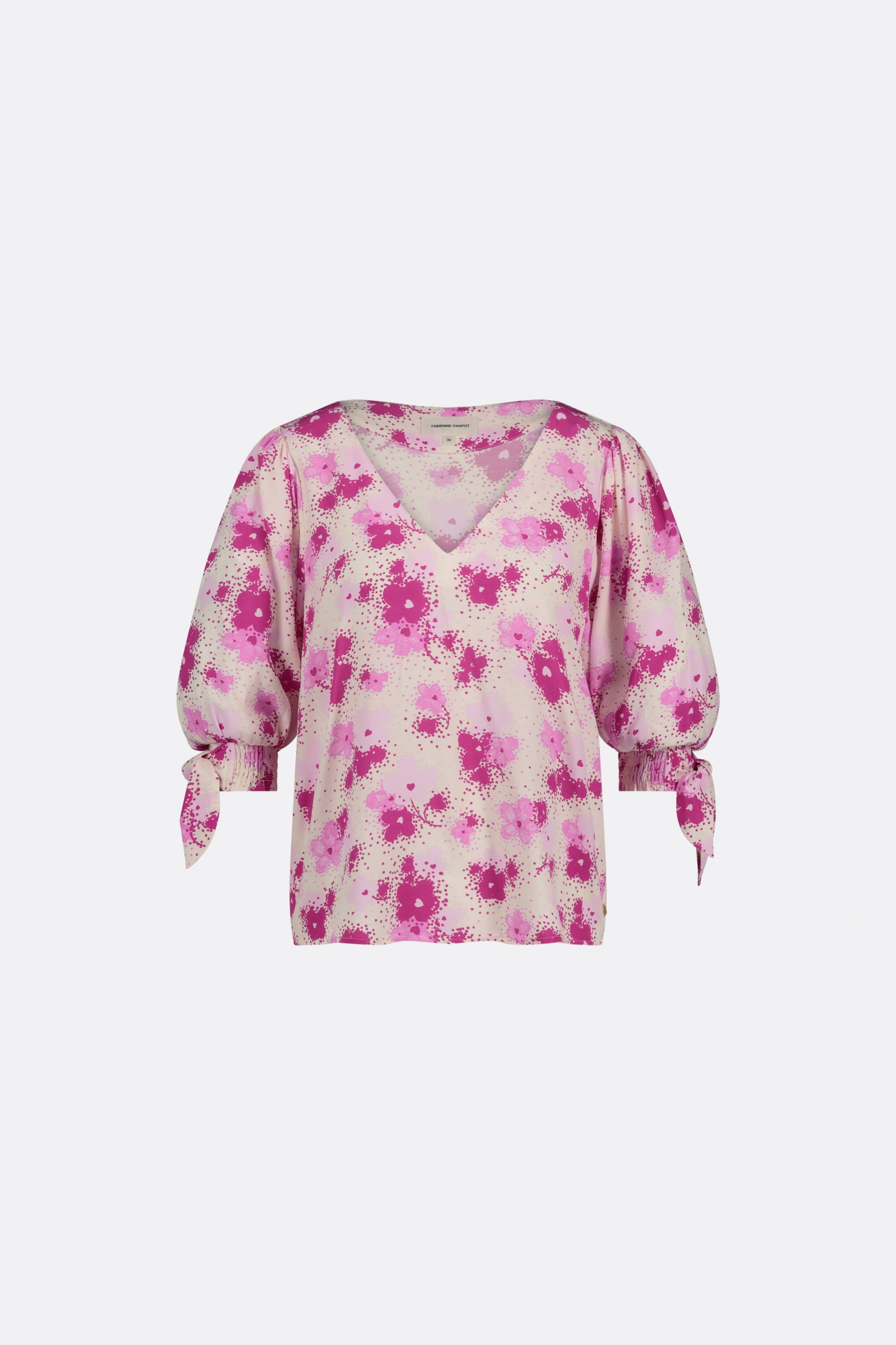 Nacha Top | Hot Pink/Cream White