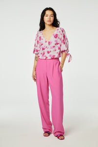 Nacha Top | Hot Pink/Cream White